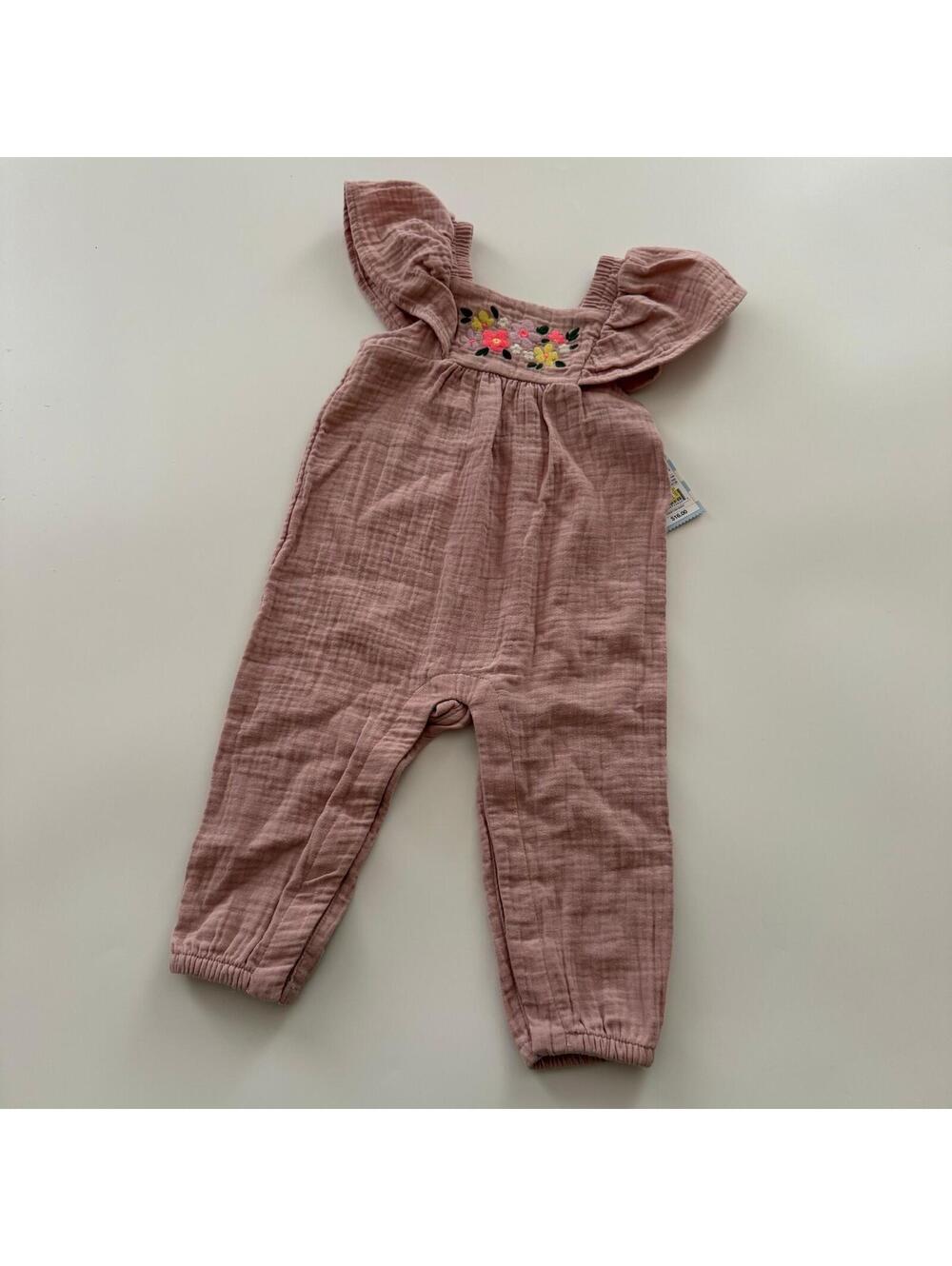 12m Muslin Embroidered Romper NWT